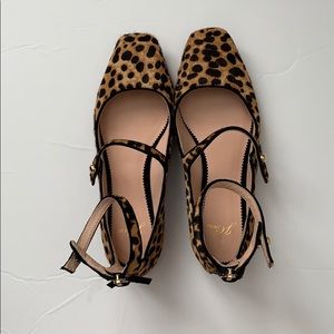 J Crew calf hair flats in leopard
